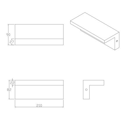 LED-ulkoseinävalaisin TESA LED/10W/230V IP54 musta