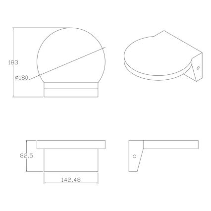 LED-ulkoseinävalaisin TESA LED/10W/230V IP54 musta