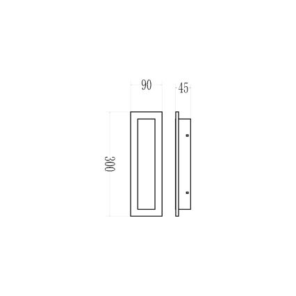 LED-ulkoseinävalaisin WOW LED/10W/230V 3000/4000/6500K 30 cm IP54 musta
