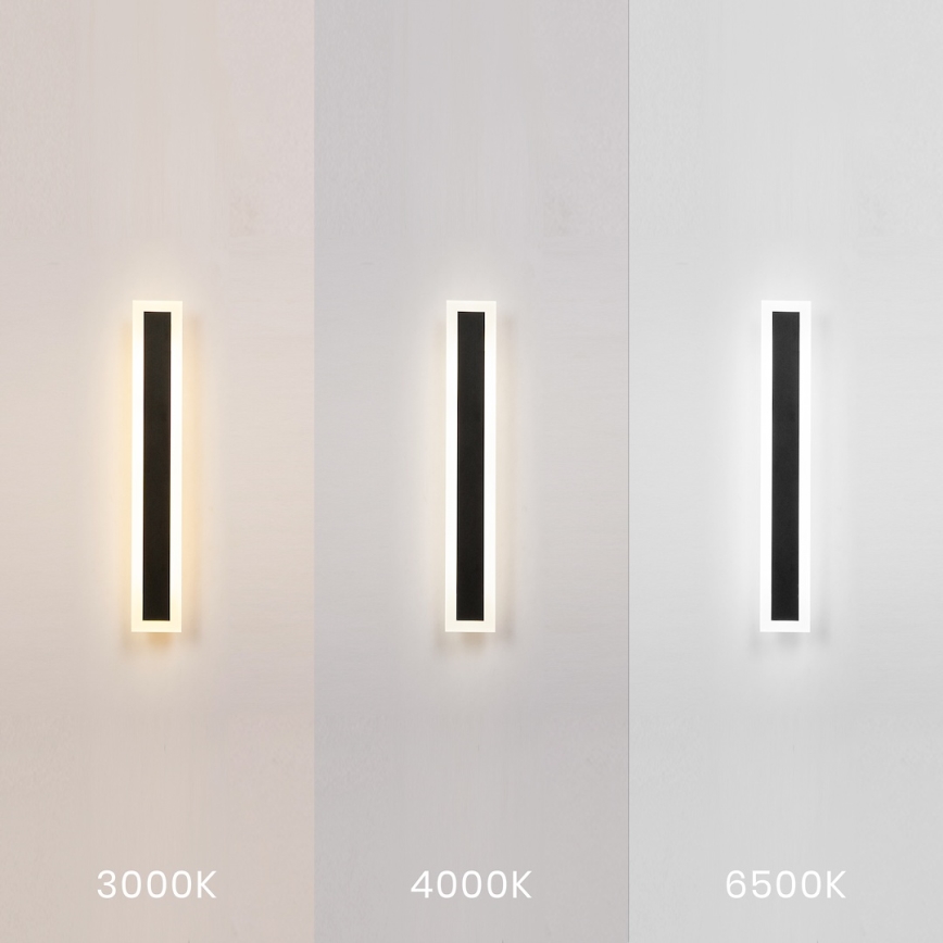 LED-ulkoseinävalaisin WOW LED/20W/230V 3000/4000/6500K 60 cm IP54 musta