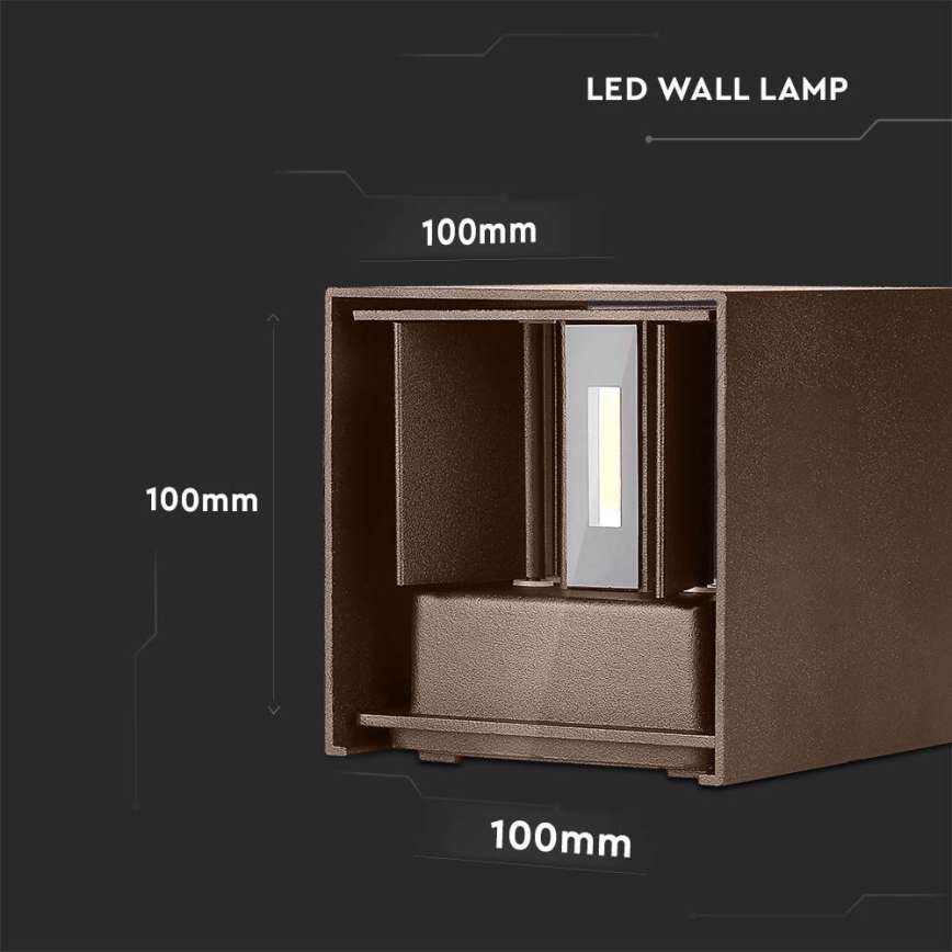 LED Ulkoseinävalo LED/11W/230V 3000K IP65 ruskea