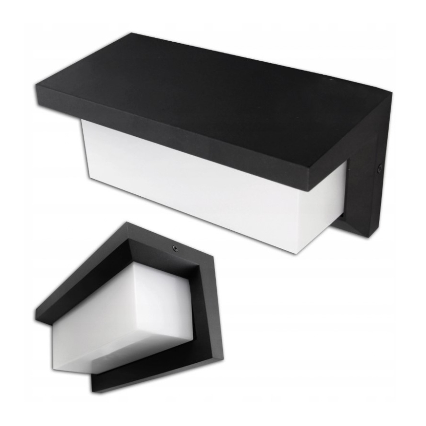LED Ulkoseinävalo sensorilla LED/12W/230V IP54 musta