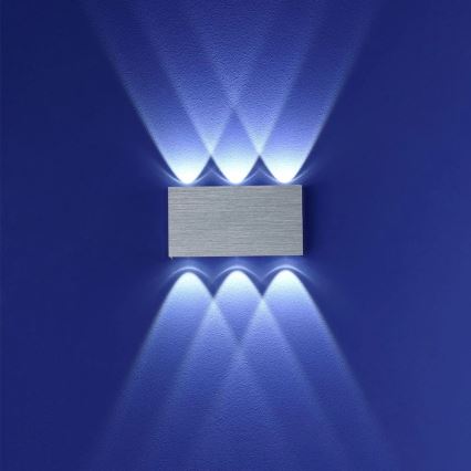 LED Ulkoseinävalo SILBER 6xLED/1W/230V IP54