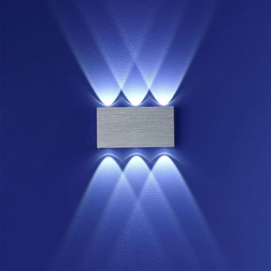LED Ulkoseinävalo SILBER 6xLED/1W/230V IP54