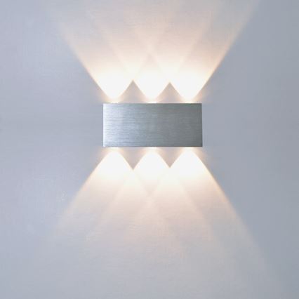 LED Ulkoseinävalo SILBER 6xLED/1W/230V IP54