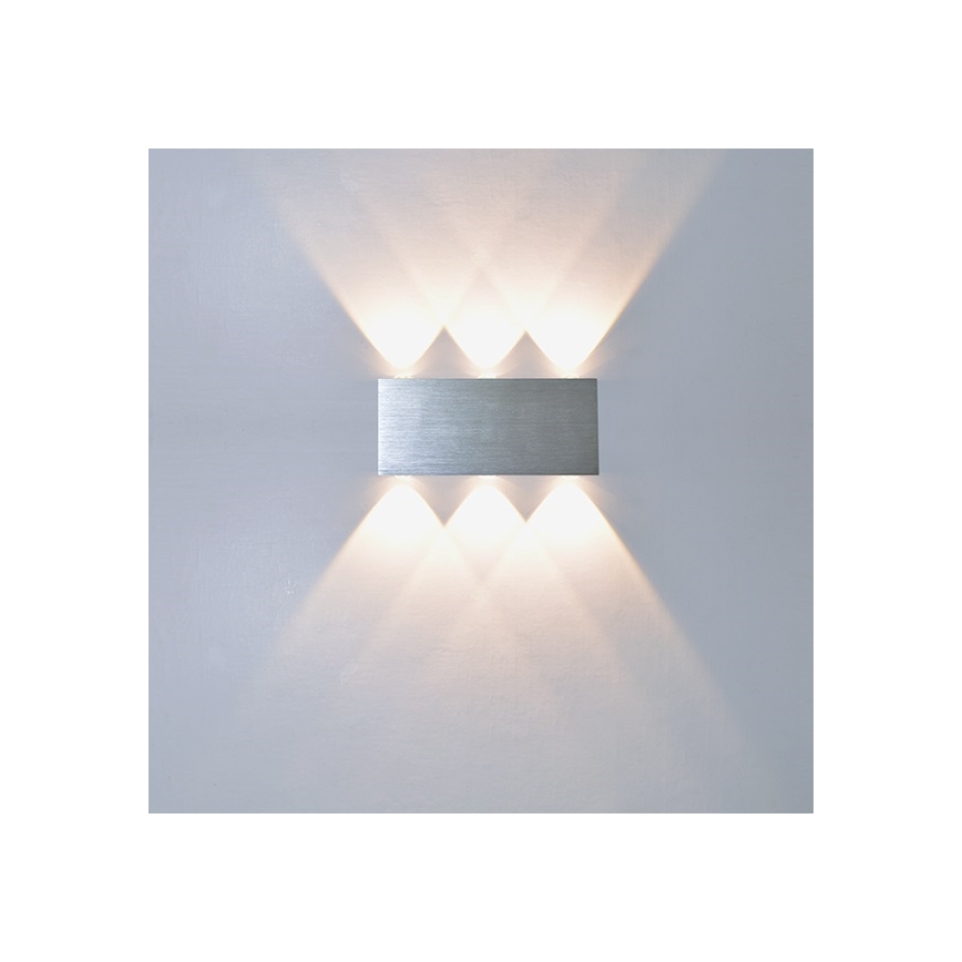 LED Ulkoseinävalo SILBER 6xLED/1W/230V IP54
