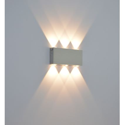 LED Ulkoseinävalo SILBER 6xLED/1W/230V IP54