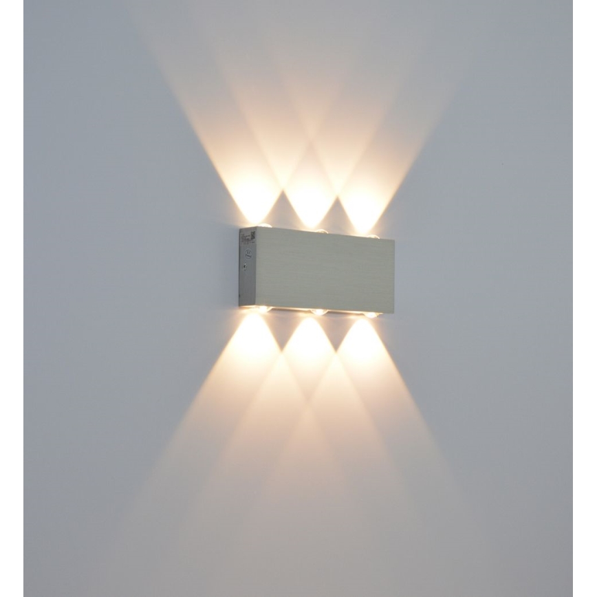 LED Ulkoseinävalo SILBER 6xLED/1W/230V IP54