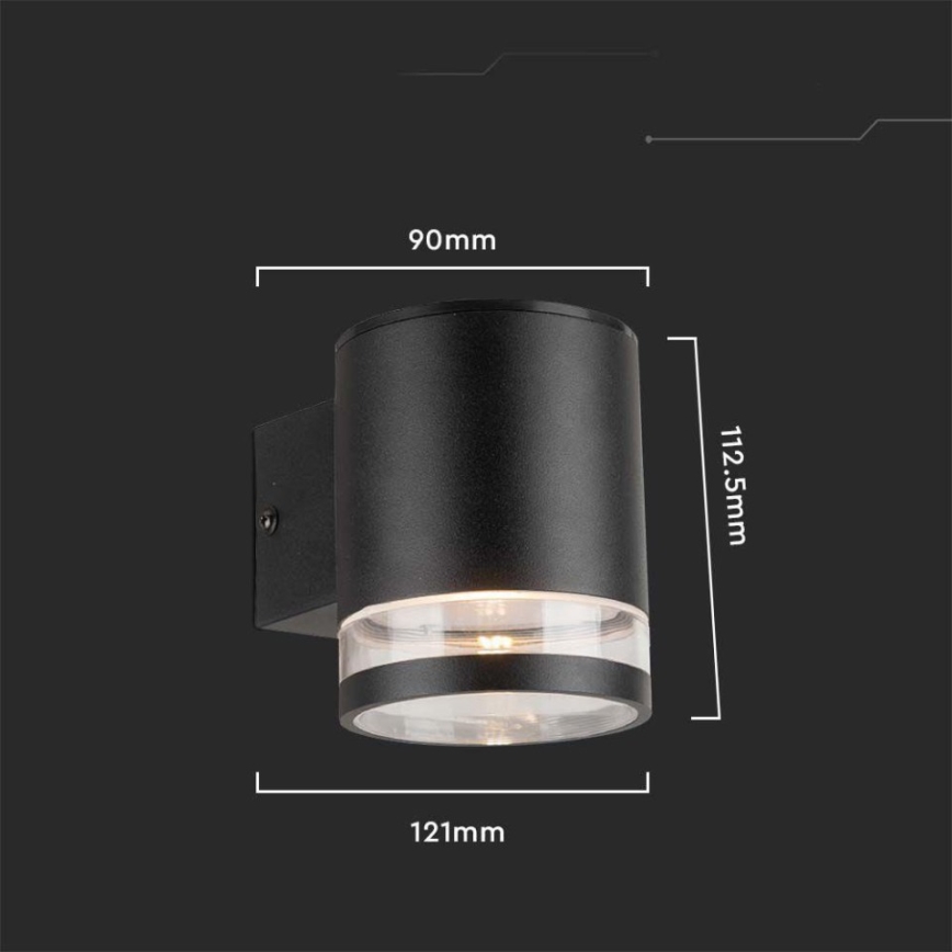 LED Ulkotila aurinko seinävalaisin anturilla LED/1W/3,7V 3000K IP54 musta