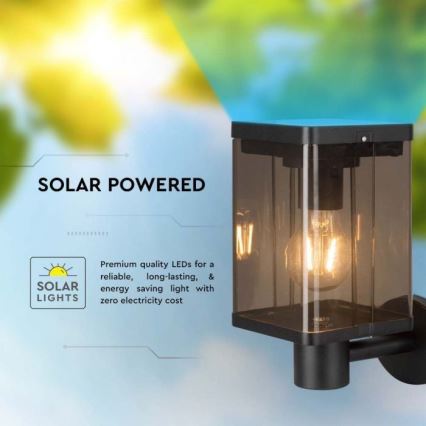 LED Ulkotila aurinko seinävalaisin anturilla LED/2,5W/3,7V 3000K IP54