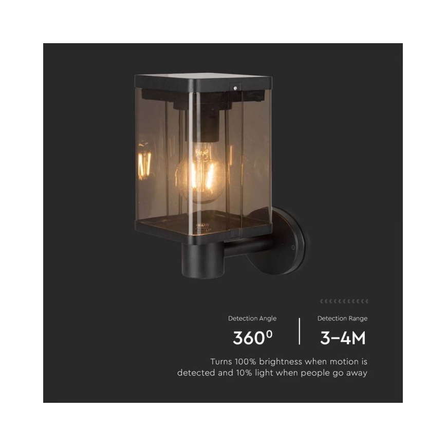 LED Ulkotila aurinko seinävalaisin anturilla LED/2,5W/3,7V 3000K IP54