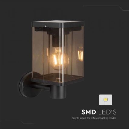LED Ulkotila aurinko seinävalaisin anturilla LED/2,5W/3,7V 3000K IP54