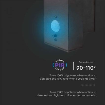 LED Ulkotila aurinko seinävalaisin anturilla LED/5,5W/3,7V 3000K IP54 2000 mAh