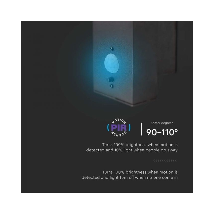 LED Ulkotila aurinko seinävalaisin anturilla LED/5,5W/3,7V 3000K IP54 2000 mAh