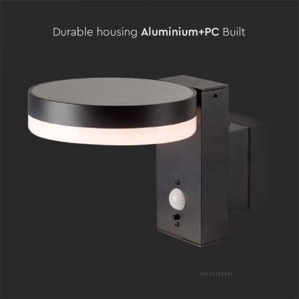 LED Ulkotila aurinko seinävalaisin anturilla LED/5,5W/3,7V 3000K IP54 2000 mAh