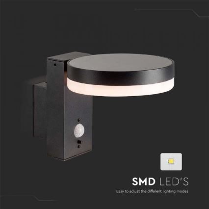 LED Ulkotila aurinko seinävalaisin anturilla LED/5,5W/3,7V 3000K IP54 2000 mAh