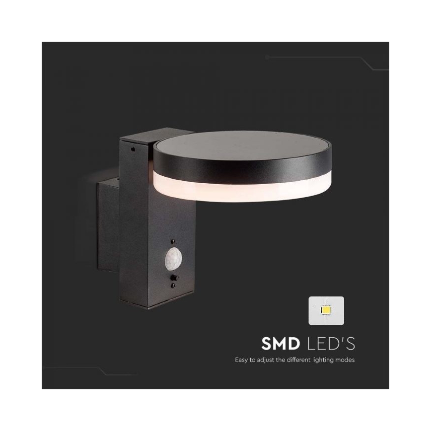 LED Ulkotila aurinko seinävalaisin anturilla LED/5,5W/3,7V 3000K IP54 2000 mAh