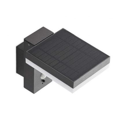 LED Ulkotila aurinko seinävalaisin anturilla LED/5,5W/3,7V 3000K IP54