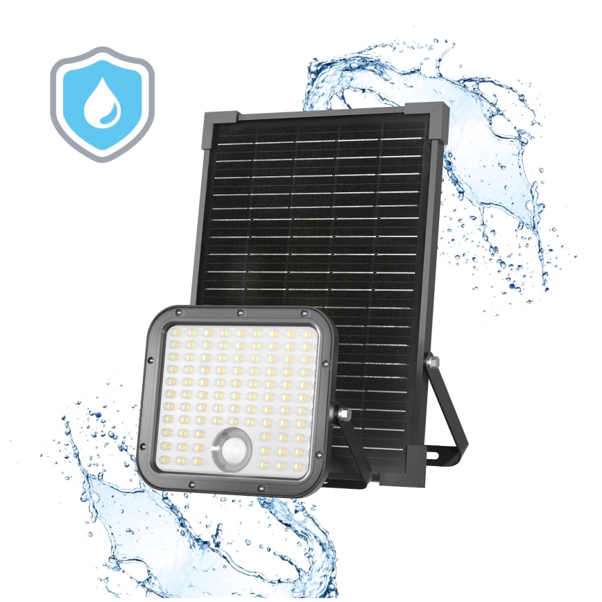 LED Ulkotila aurinko valonheitin anturilla LED/30W/6,4V IP65 3000/4000K + kauko-ohjaus