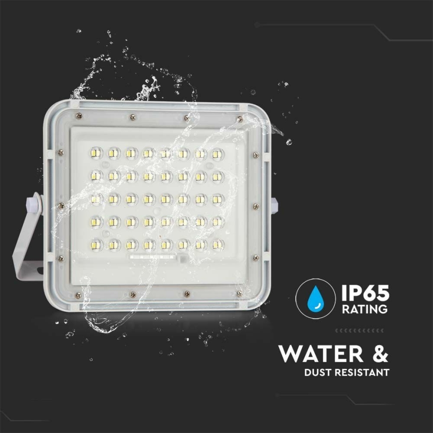LED Ulkotila himmennettävä aurinko valonheitin LED/10W/3,2V IP65 4000K valkoinen + kauko-ohjaus