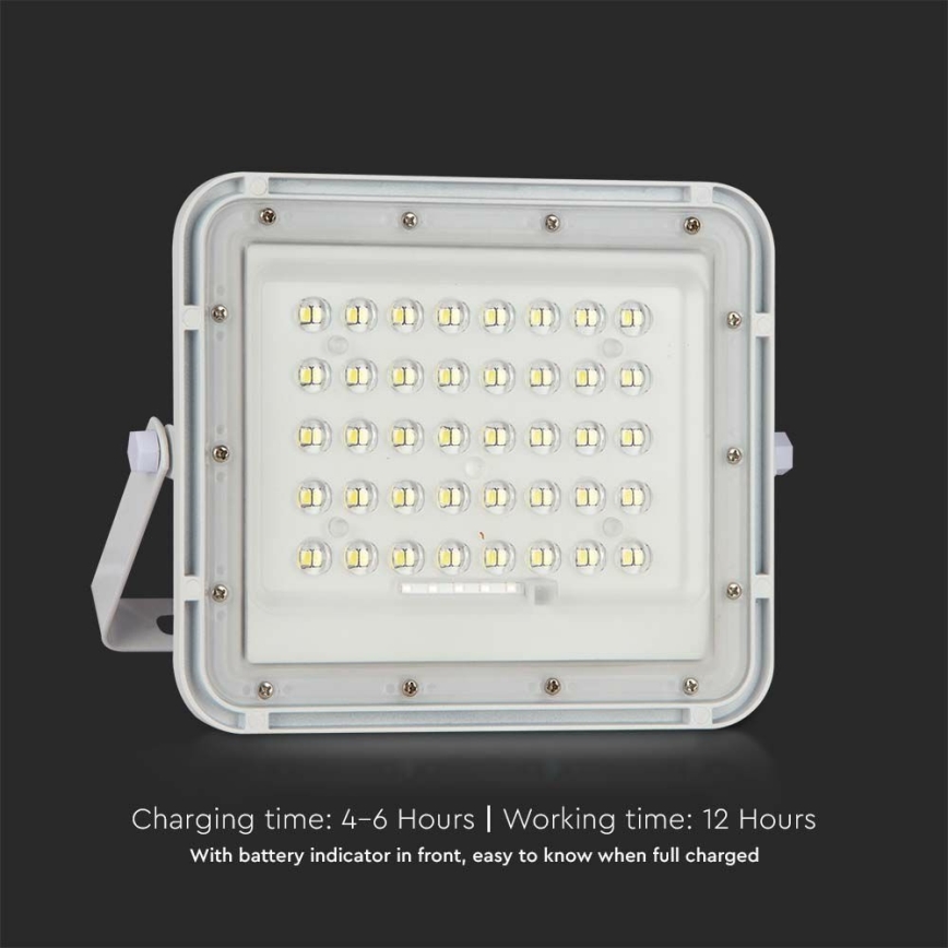 LED Ulkotila himmennettävä aurinko valonheitin LED/10W/3,2V IP65 4000K valkoinen + kauko-ohjaus