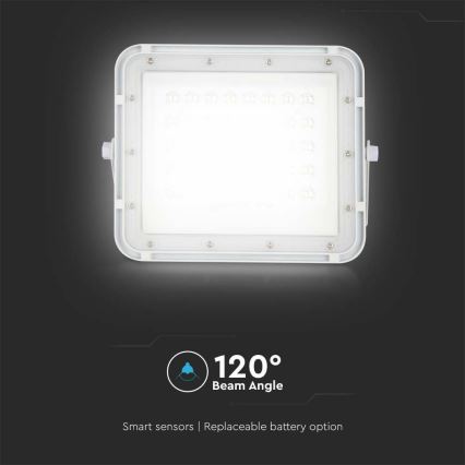LED Ulkotila himmennettävä aurinko valonheitin LED/10W/3,2V IP65 4000K valkoinen + kauko-ohjaus
