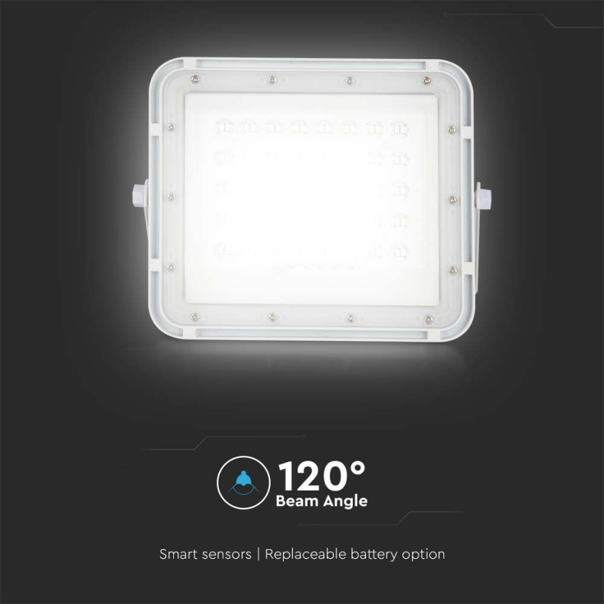 LED Ulkotila himmennettävä aurinko valonheitin LED/10W/3,2V IP65 4000K valkoinen + kauko-ohjaus