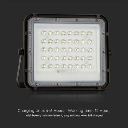 LED Ulkotila himmennettävä aurinko valonheitin LED/10W/3,2V IP65 6400K musta + kauko-ohjaus