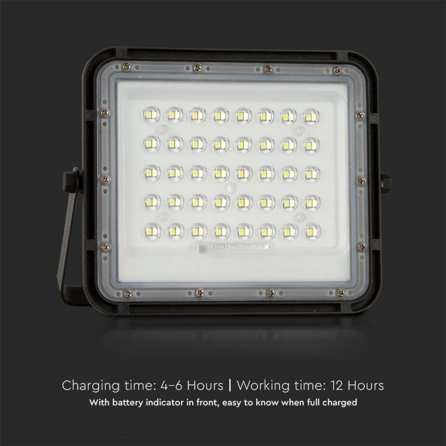 LED Ulkotila himmennettävä aurinko valonheitin LED/10W/3,2V IP65 6400K musta + kauko-ohjaus
