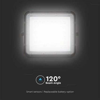 LED Ulkotila himmennettävä aurinko valonheitin LED/10W/3,2V IP65 6400K musta + kauko-ohjaus