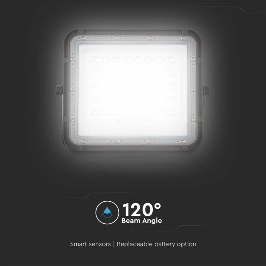 LED Ulkotila himmennettävä aurinko valonheitin LED/10W/3,2V IP65 6400K musta + kauko-ohjaus