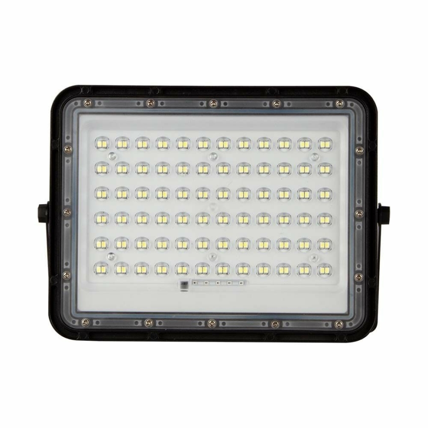LED Ulkotila himmennettävä aurinko valonheitin LED/15W/3,2V IP65 4000K musta + kauko-ohjaus