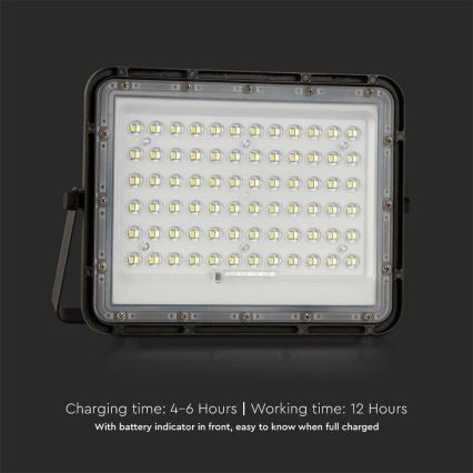 LED Ulkotila himmennettävä aurinko valonheitin LED/15W/3,2V IP65 4000K musta + kauko-ohjaus