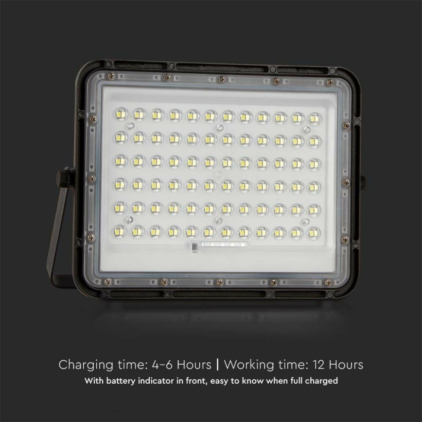 LED Ulkotila himmennettävä aurinko valonheitin LED/15W/3,2V IP65 4000K musta + kauko-ohjaus