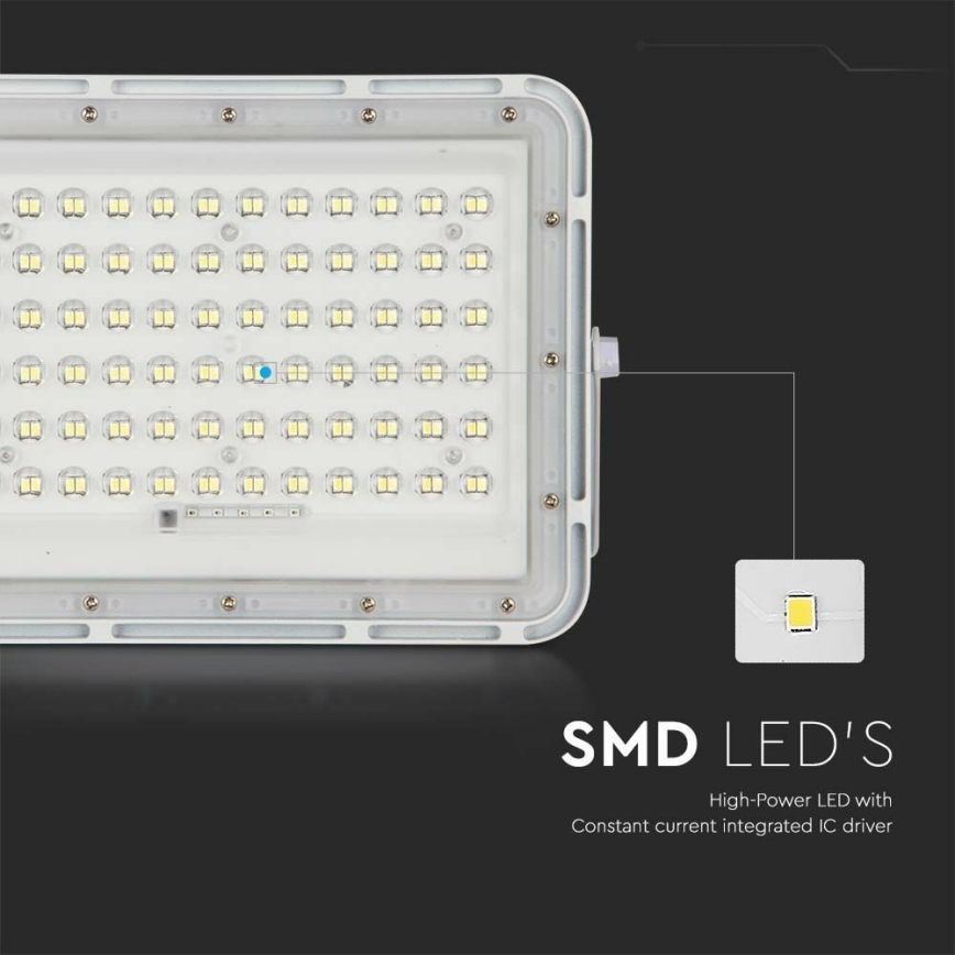 LED Ulkotila himmennettävä aurinko valonheitin LED/15W/3,2V IP65 4000K valkoinen + kauko-ohjaus
