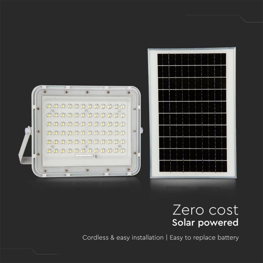 LED Ulkotila himmennettävä aurinko valonheitin LED/15W/3,2V IP65 6400K valkoinen + kauko-ohjaus
