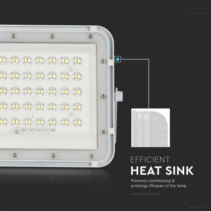 LED Ulkotila himmennettävä aurinko valonheitin LED/6W/3,2V IP65 4000K valkoinen + kauko-ohjaus