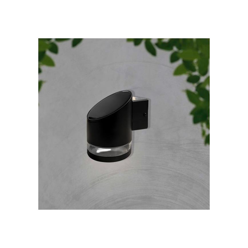 LED Ulkotila aurinkokenno seinävalaisin LED/1W/3,7V 3000K IP54 musta