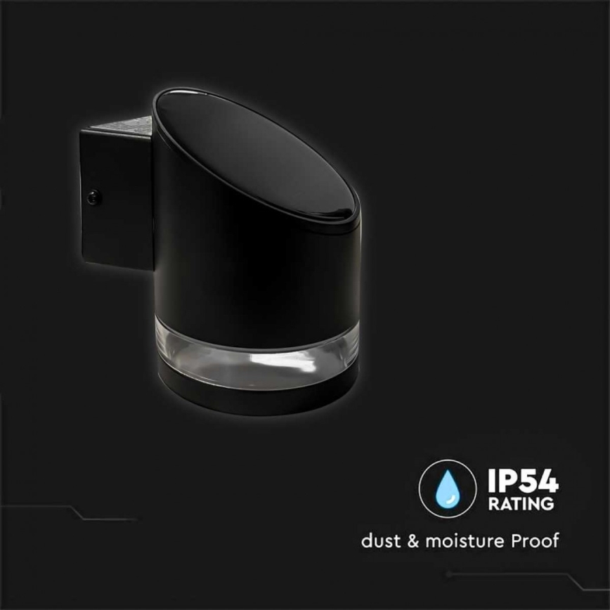 LED Ulkotila aurinkokenno seinävalaisin LED/1W/3,7V 3000K IP54 musta