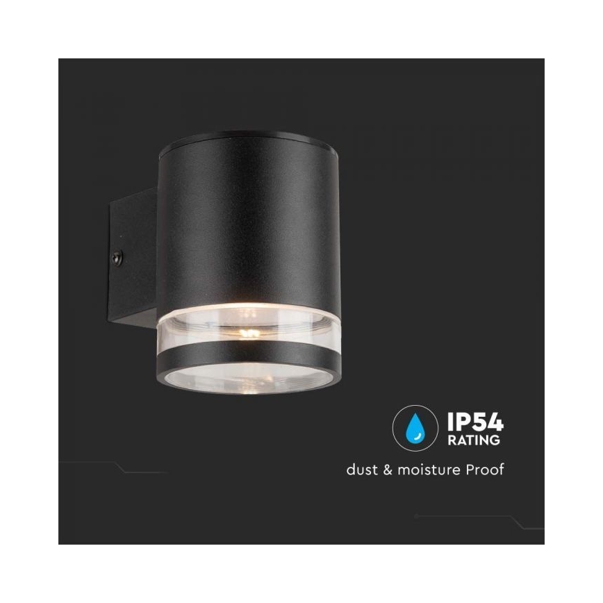 LED Ulkotila aurinkokenno seinävalaisin LED/1W/3,7V 3000K IP54 musta