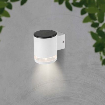 LED Ulkotila aurinkokenno seinävalaisin LED/1W/3,7V 3000K IP54 valkoinen
