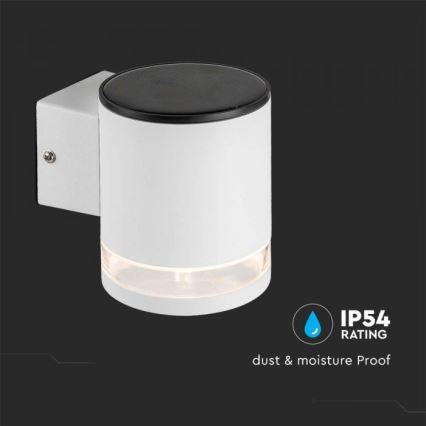 LED Ulkotila aurinkokenno seinävalaisin LED/1W/3,7V 3000K IP54 valkoinen