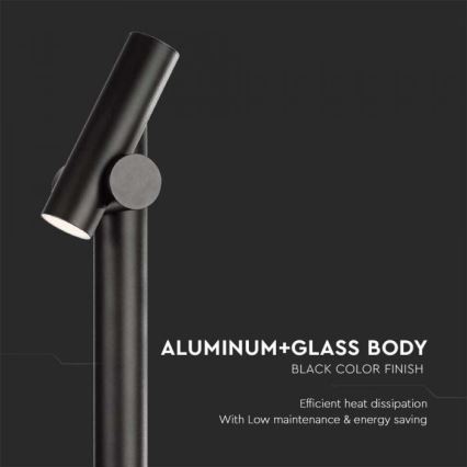 LED Ulkotila flexible lamppu LED/4W/230V 3000K IP44 100 cm musta