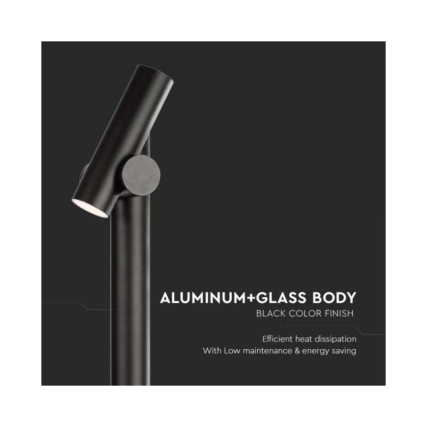LED Ulkotila flexible lamppu LED/4W/230V 3000K IP44 100 cm musta