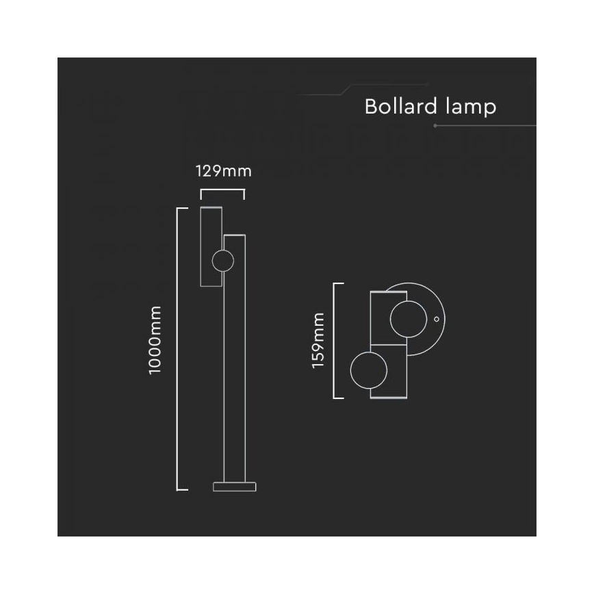 LED Ulkotila flexible lamppu LED/4W/230V 3000K IP44 100 cm musta