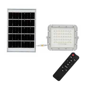 LED Ulkotila himmennettävä aurinko valonheitin LED/10W/3,2V IP65 4000K valkoinen + kauko-ohjaus