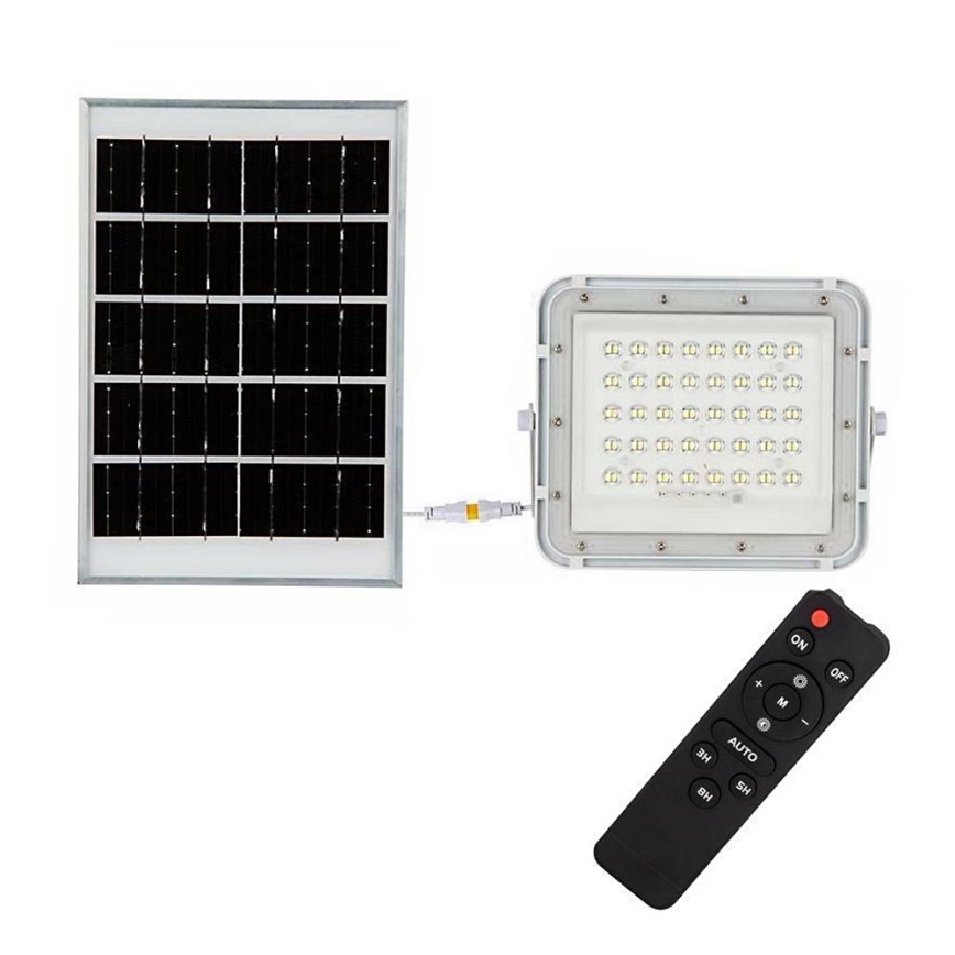 LED Ulkotila himmennettävä aurinko valonheitin LED/10W/3,2V IP65 4000K valkoinen + kauko-ohjaus