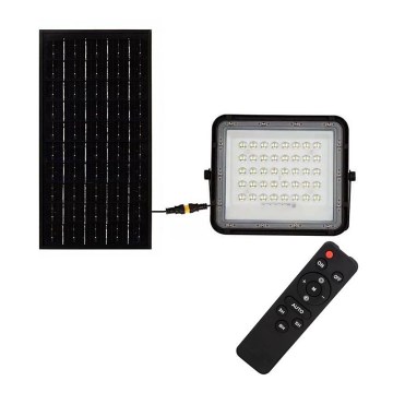 LED Ulkotila himmennettävä aurinko valonheitin LED/10W/3,2V IP65 6400K musta + kauko-ohjaus