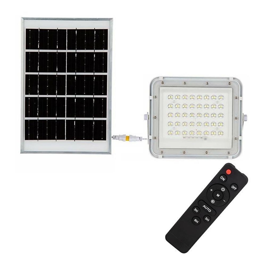 LED Ulkotila himmennettävä aurinko valonheitin LED/6W/3,2V IP65 6400K valkoinen + kauko-ohjaus