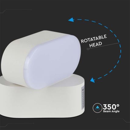 LED Ulkotila joustava seinävalaisin LED/5W/230V 3000K IP65 valkoinen